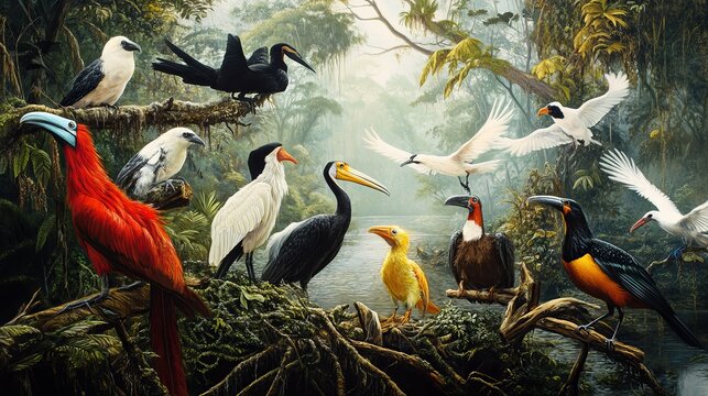 The wild birds of the Wallacea Archipelago, a region known for its unique biodiversity, feature a variety of rare and endemic species.