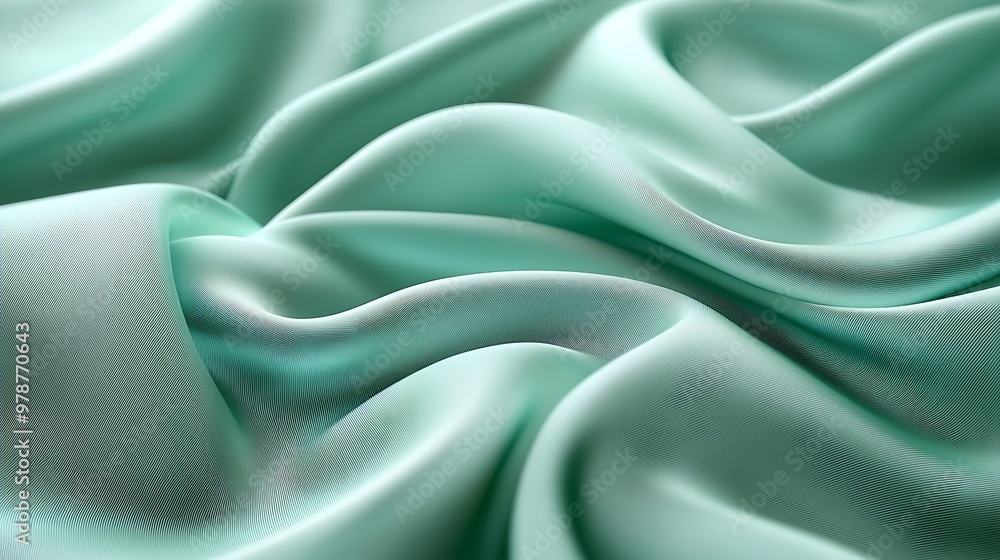 Poster abstract green fabric background : generative ai