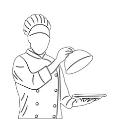 portrait chef sketch, outline, vector