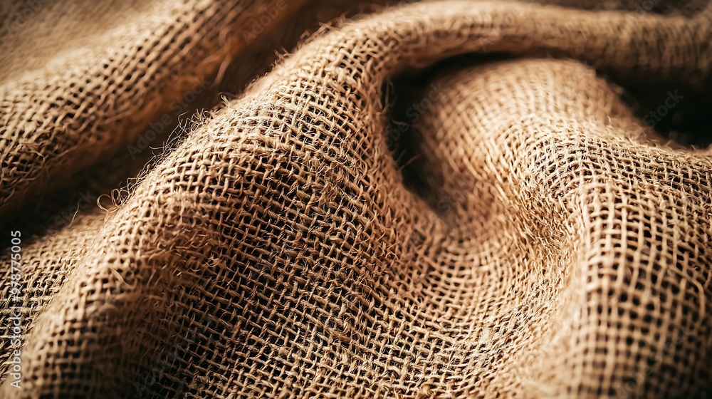 Poster High Quality Hessian Burlap Sacking Background Texture : Generative AI
