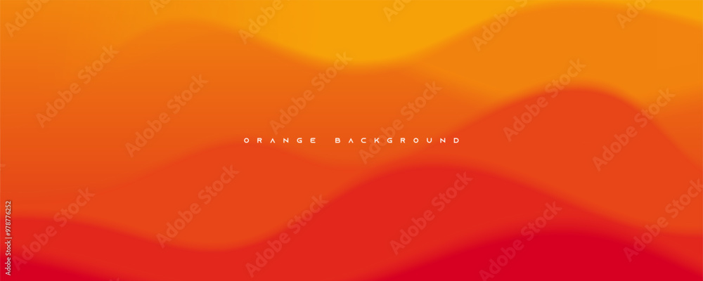 Poster orange abstract background wavy shape lines design vector