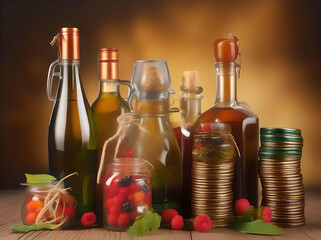 An assortment of clear glass vases and decorative objects highlighting their beauty and clarity for promotional use. generated ai