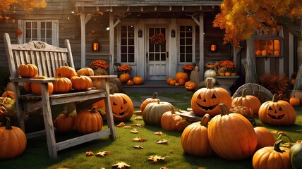 Halloween day background Halloween Autumn Scene