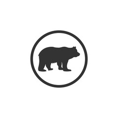 Isolated silhouette bear icon isolated on transparent background