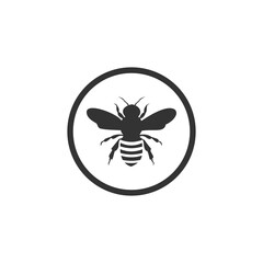 Simple bee icon isolated on transparent background