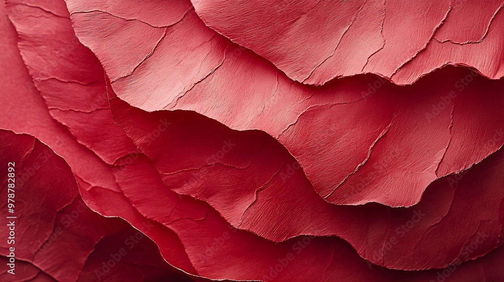 Aufkleber red wrinkled paper background : generative ai