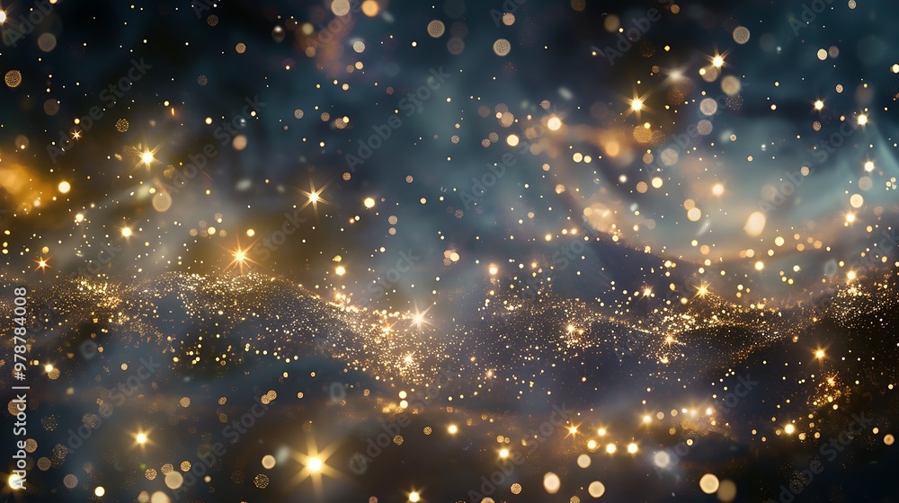 Poster night sky adorned with countless sparkling stars and a hint of cosmic dust, creating a celestial tap
