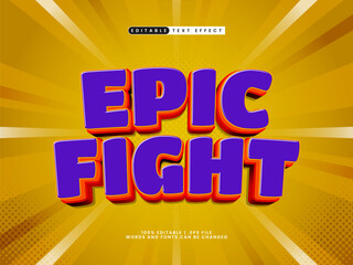 epic fight editable text effect with comic and cartoon style