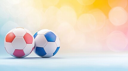 Naklejka premium Dynamic Geometric Fusion: Vibrant Sports on Gradient Background