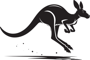 kangaroo Silhouette isolated on a white background Minimalist kangaroo vector shape