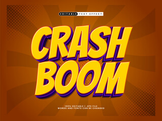 crash boom editable text effect with comic and superhero style