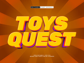 toys quest editable text effect with kids and game style