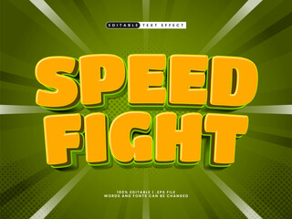 speed fight editable text effect with comic and cartoon style