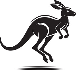 kangaroo Silhouette isolated on a white background Minimalist kangaroo vector shape