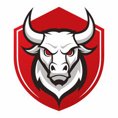 Bull Mascot Logo with Head Icon on White Background - Vector Illustration, SVG Design, Cricut Files, T-Shirt Graphics