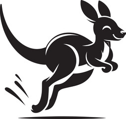 kangaroo Silhouette isolated on a white background Minimalist kangaroo vector shape