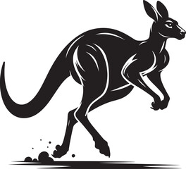 kangaroo Silhouette isolated on a white background Minimalist kangaroo vector shape