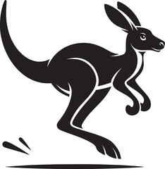 kangaroo Silhouette isolated on a white background Minimalist kangaroo vector shape