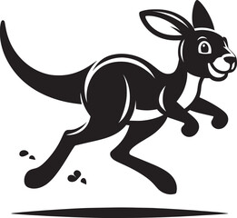 kangaroo Silhouette isolated on a white background Minimalist kangaroo vector shape
