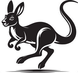 kangaroo Silhouette isolated on a white background Minimalist kangaroo vector shape