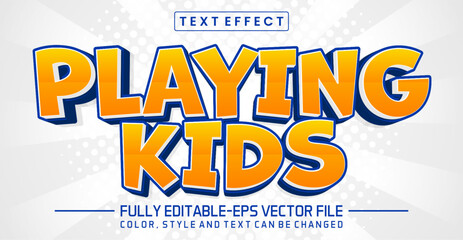 Playing kids text effect editable