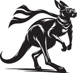 kangaroo Silhouette isolated on a white background Minimalist kangaroo vector shape