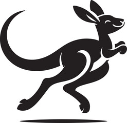 kangaroo Silhouette isolated on a white background Minimalist kangaroo vector shape