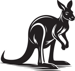 kangaroo Silhouette isolated on a white background Minimalist kangaroo vector shape