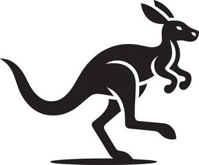 kangaroo Silhouette isolated on a white background Minimalist kangaroo vector shape