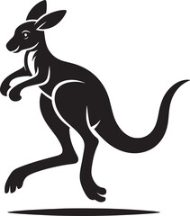 kangaroo Silhouette isolated on a white background Minimalist kangaroo vector shape