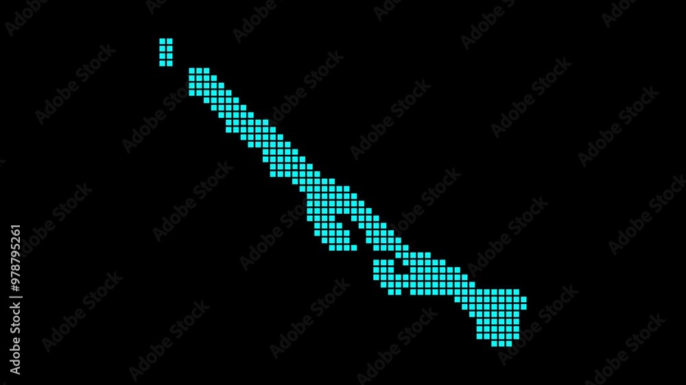 Poster stocking island digital map. map of stocking island in dotted style. border shape filled with rectan
