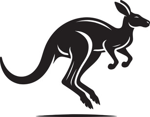 kangaroo Silhouette isolated on a white background Minimalist kangaroo vector shape