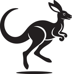 kangaroo Silhouette isolated on a white background Minimalist kangaroo vector shape