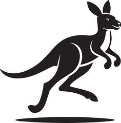kangaroo Silhouette isolated on a white background Minimalist kangaroo vector shape