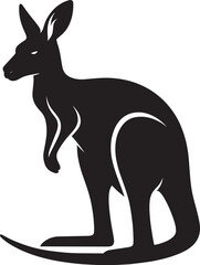 kangaroo Silhouette isolated on a white background Minimalist kangaroo vector shape