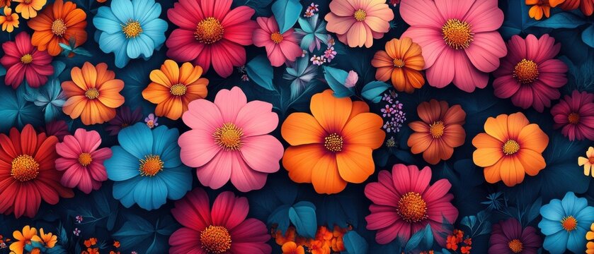 Vibrant Pansies Against Dark Background with Colorful Petals and Green Centers.