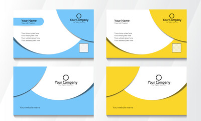 Minimal and clean business card layout with circle shape illustration.