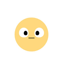 Cute white flower cartoon character with facial expression. Flat design illustration.