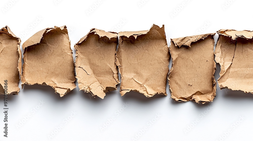 Aufkleber torn cardboard surface isolated on white background : generative ai