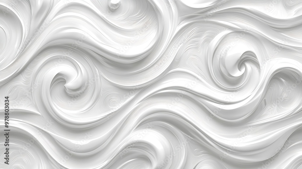 Aufkleber Abstract White Vector Pattern : Generative AI