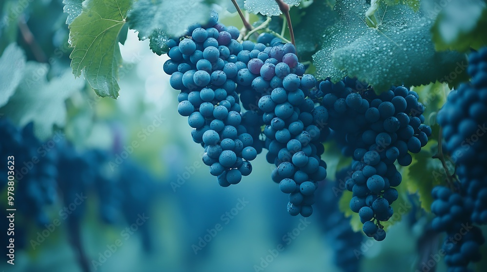 Aufkleber vine grapes background : generative ai