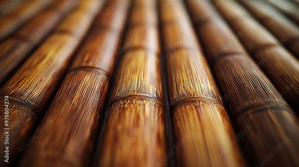 Poster dark bamboo mat background closeup top view : generative ai