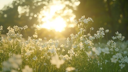 Obraz premium Summer Nature Blurred Background : Generative AI