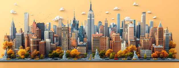 “Simple Isometric Model of New York City Designed in a Minimalist Style”
