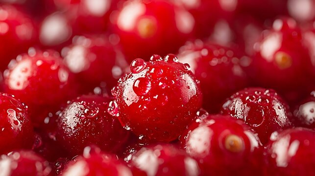 Guelder Rose Berries Texture Background : Generative AI