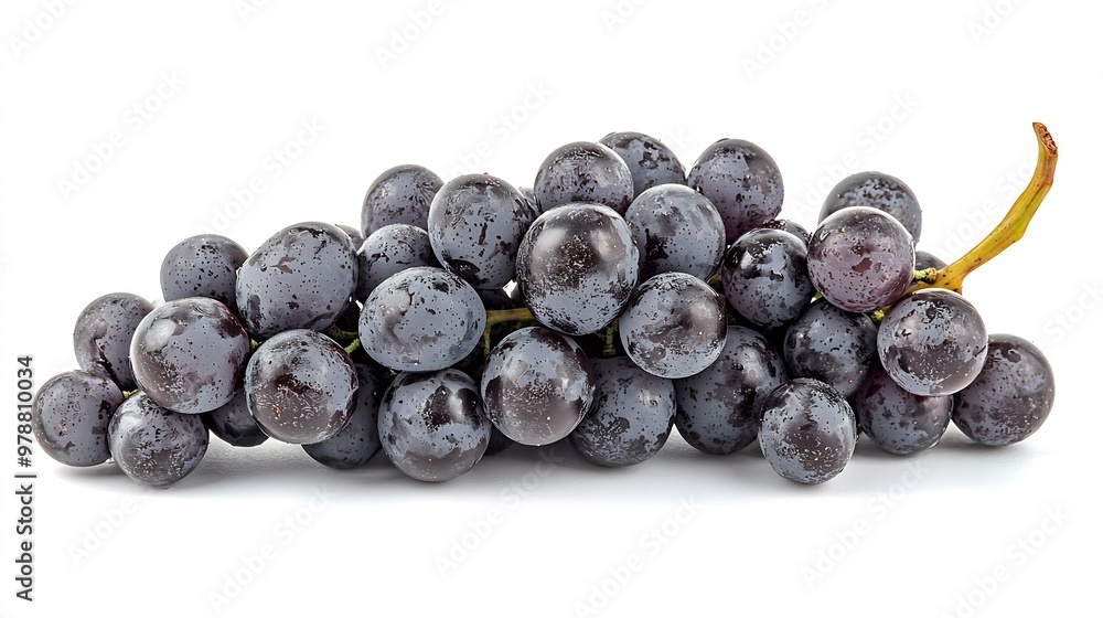 Poster bunch of grapes isolated on white background : generative ai