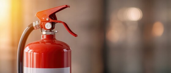 Close-up of a fire extinguisher showcasing safety equipment essential for fire prevention and emergency readiness in various settings.