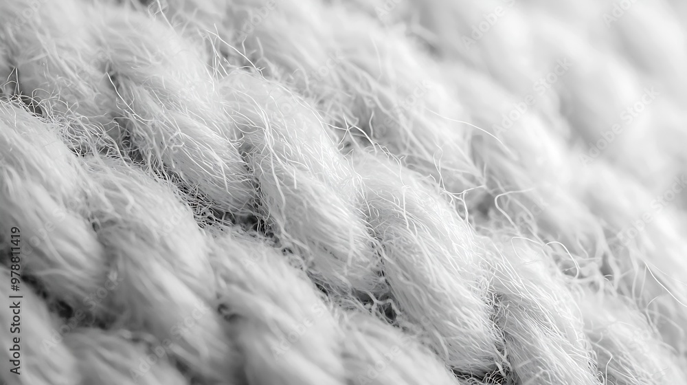 Poster white woolen fabric closeup texture : generative ai