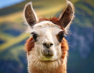 Obraz premium Front view close up of Llama animal