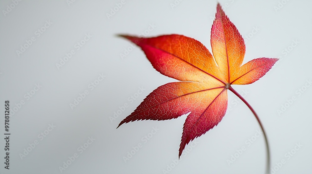 Poster Maple Tree Leaf Isolated on White Background : Generative AI